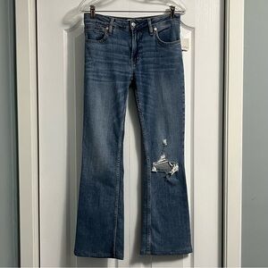 WE THE FREE distressed ripped boot cut denim jeans NWT women size 27 free people